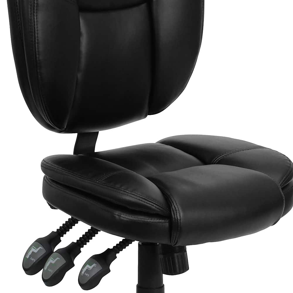 Alt View 17. Alamont Home - Caroline Contemporary Leather/Faux Leather Swivel Office Chair - Black LeatherSoft.