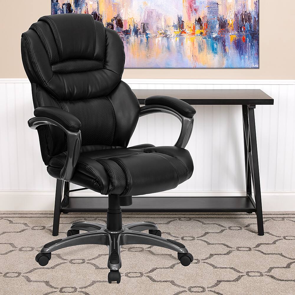 Alt View 12. Alamont Home - Stella Contemporary Leather/Faux Leather Executive Swivel Office Chair - Black.