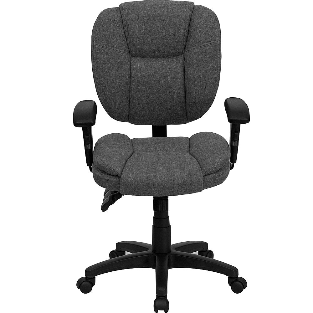 Flash Furniture – Caroline Contemporary Fabric Swivel Office Chair with Arms – Gray Fabric Sansujyuku sansujyuku.com