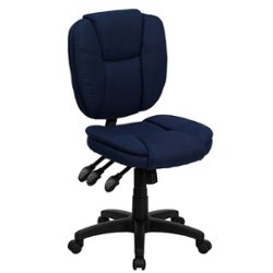 Flash Furniture - Caroline Contemporary Fabric Swivel Office Chair - Navy Blue Fabric - Front_Zoom