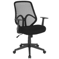 Flash Furniture - Salerno Contemporary Mesh Executive Swivel Office Chair with Arms - Black - Front_Zoom