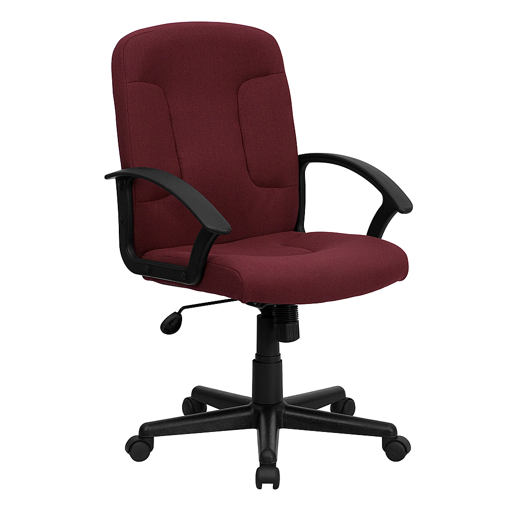 Flash Furniture Mid-Back Gray Fabric Executive Swivel Office Chair with Nylon Arms 