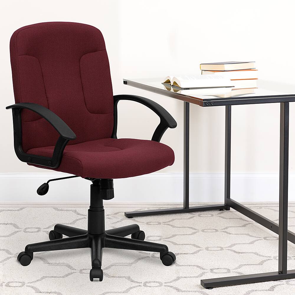 Alt View 12. Alamont Home - Garver Contemporary Fabric Executive Swivel Office Chair - Burgundy.