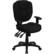 Front. Alamont Home - Caroline Contemporary Fabric Swivel Office Chair with Arms - Black Fabric.