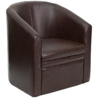 Flash Furniture - Lauren  Transitional Leather/Faux Leather Reception Chair - Brown - Front_Zoom