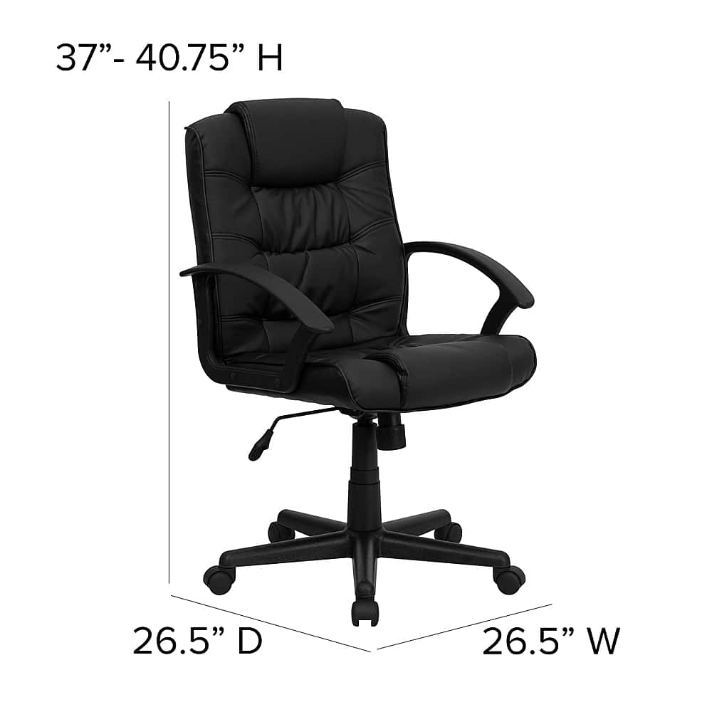 Alt View 13. Alamont Home - Lindon Contemporary Leather/Faux Leather Swivel Office Chair - Black.