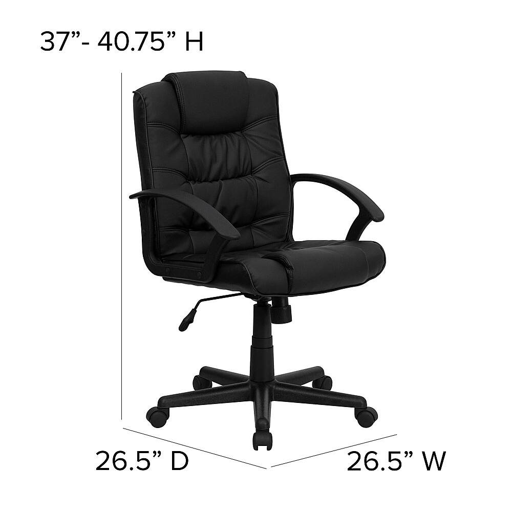 Alt View 13. Alamont Home - Lindon Contemporary Leather/Faux Leather Swivel Office Chair - Black.