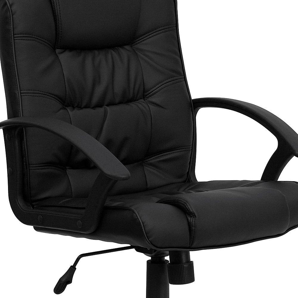 Alt View 17. Alamont Home - Lindon Contemporary Leather/Faux Leather Swivel Office Chair - Black.