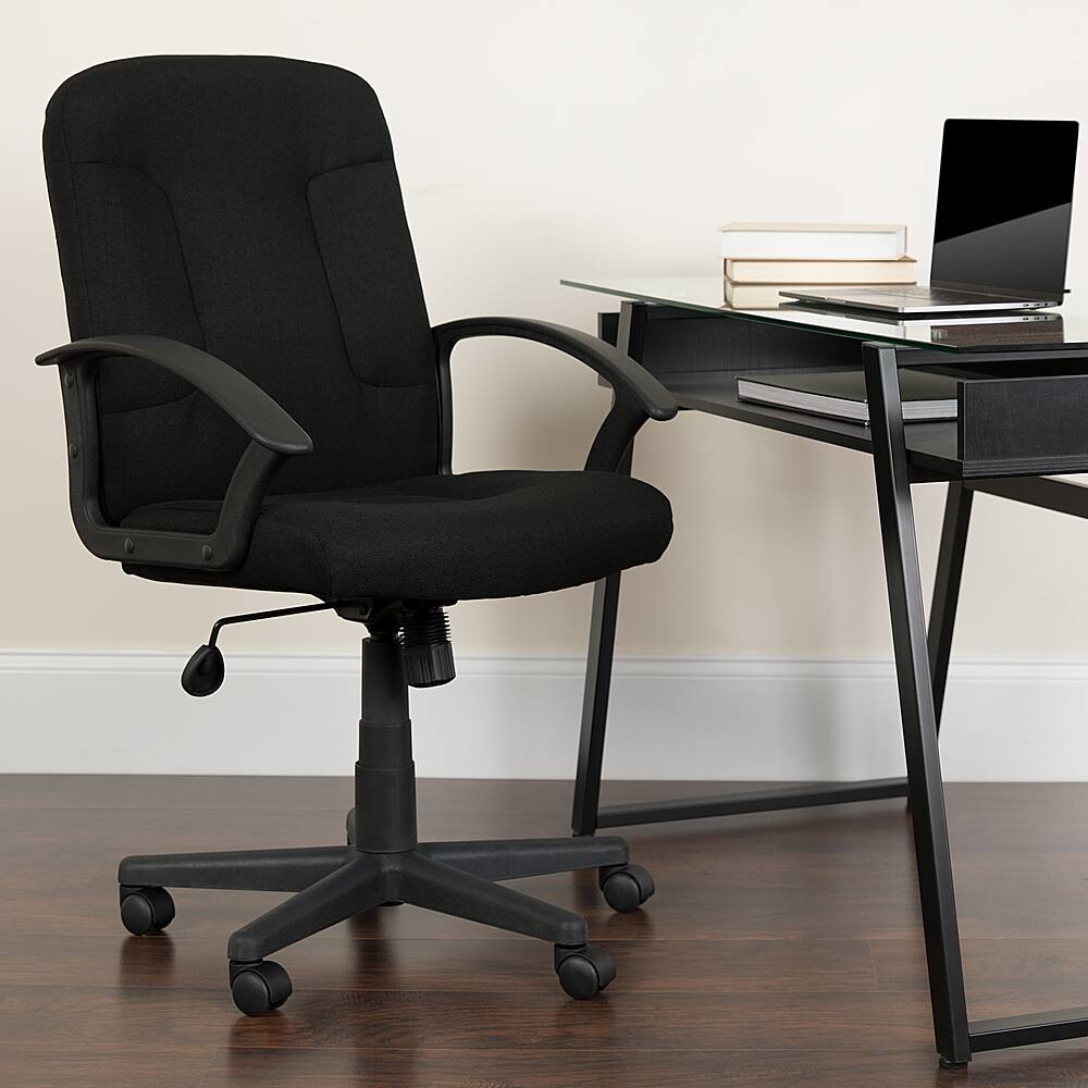 Alt View 12. Alamont Home - Garver Contemporary Fabric Executive Swivel Office Chair - Black.