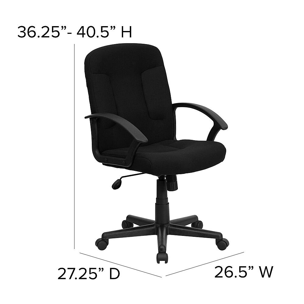 Alt View 13. Alamont Home - Garver Contemporary Fabric Executive Swivel Office Chair - Black.