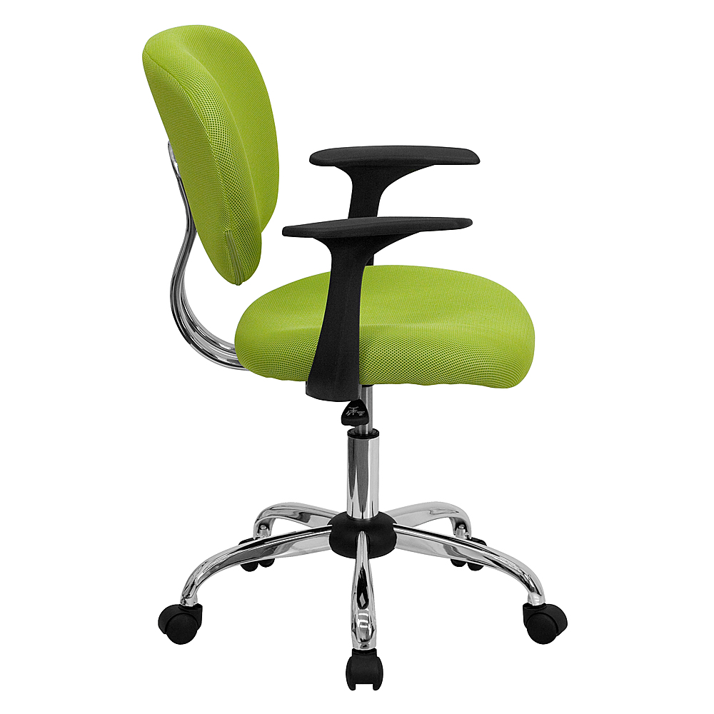 MID-BACK GREEN MESH TASK CHAIR AND COMPUTER CHAIR WITH ARMS 
