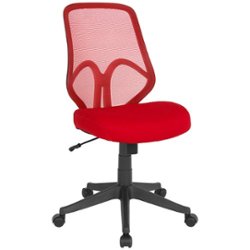 Flash Furniture - Salerno Contemporary Mesh Executive Swivel Armless Office Chair - Red - Front_Zoom