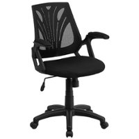 Flash Furniture - Sam Contemporary Mesh Swivel Office Chair with Open Arms - Black Mesh - Front_Zoom