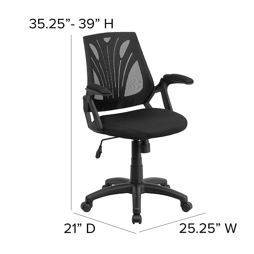 Alt View 13. Alamont Home - Sam Contemporary Mesh Swivel Office Chair with Open Arms - Black Mesh.