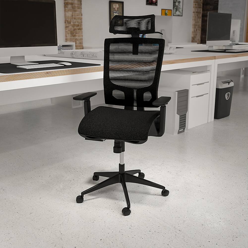 Alt View 12. Alamont Home - Layla Contemporary Mesh Executive Swivel Office Chair - Black.
