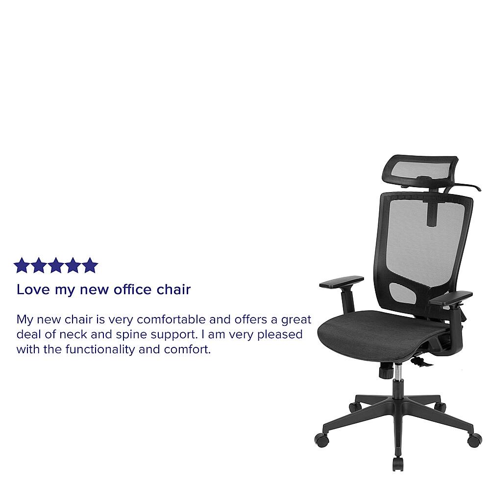 Alt View 39. Alamont Home - Layla Contemporary Mesh Executive Swivel Office Chair - Black.