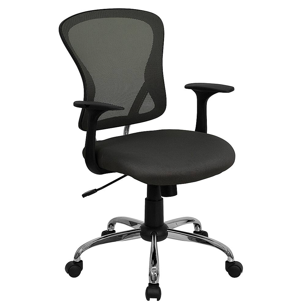 Front. Alamont Home - Alfred Contemporary Mesh Swivel Office Chair - Dark Gray.