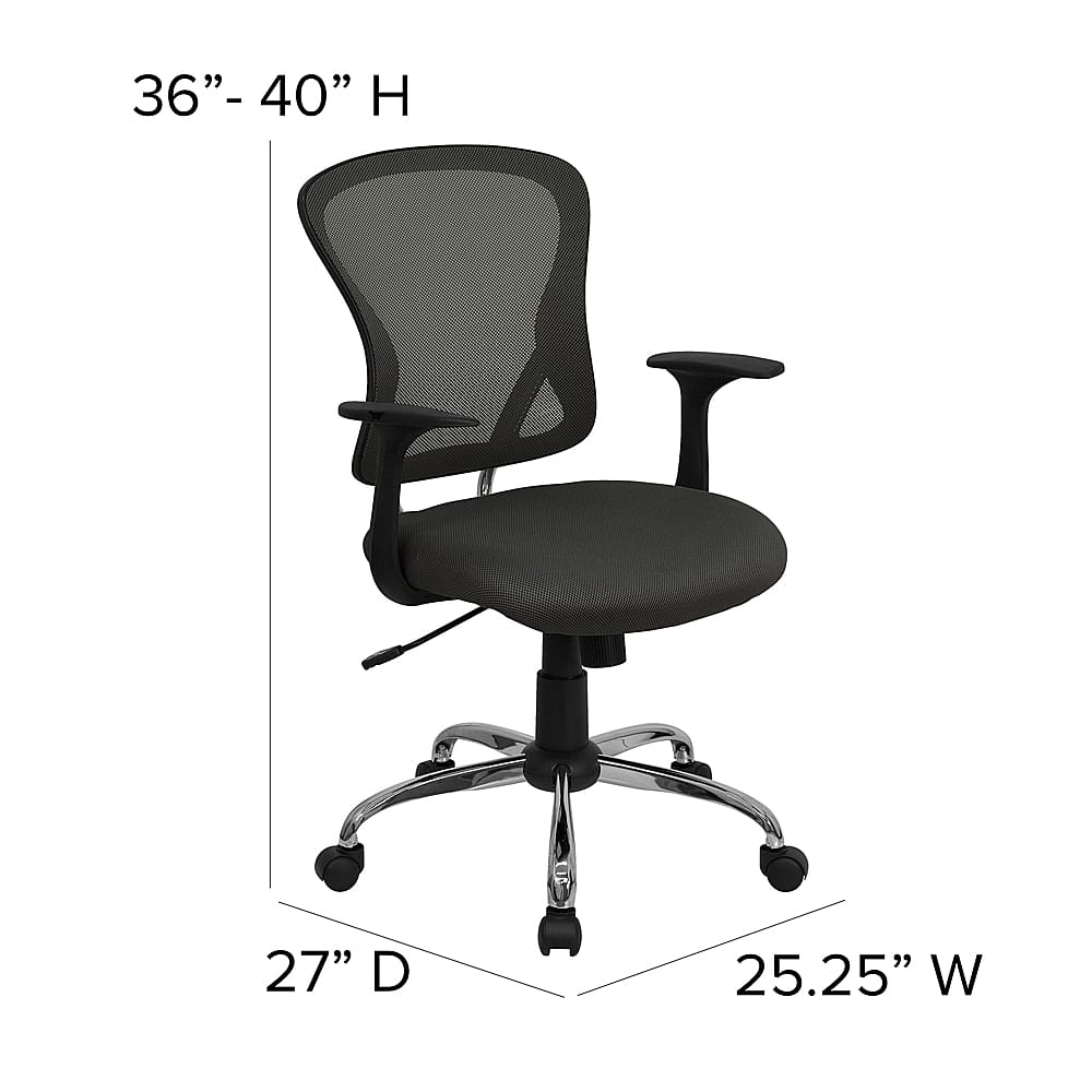 Alt View 13. Alamont Home - Alfred Contemporary Mesh Swivel Office Chair - Dark Gray.