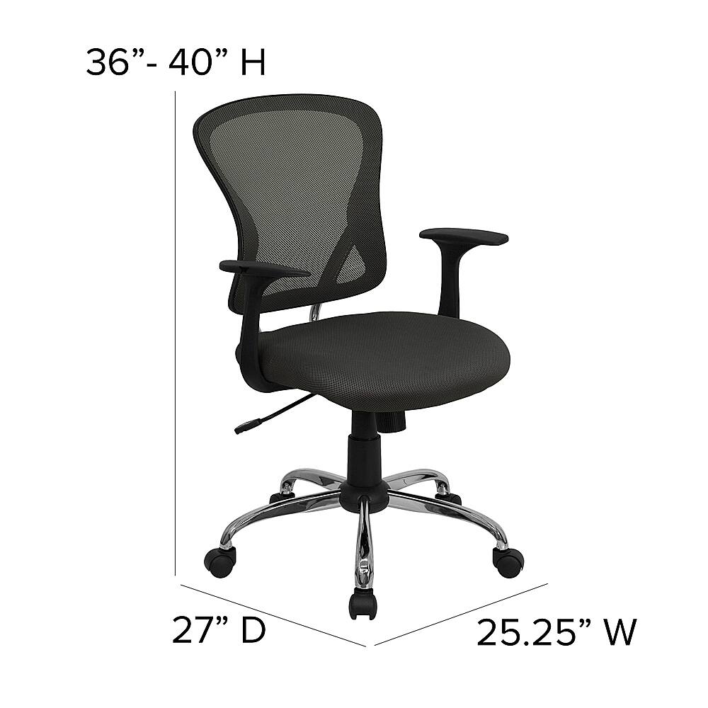 Alt View 13. Alamont Home - Alfred Contemporary Mesh Swivel Office Chair - Dark Gray.