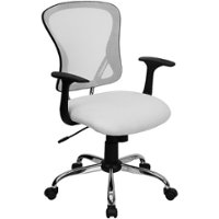 Flash Furniture - Alfred Contemporary Mesh Swivel Office Chair - White - Front_Zoom