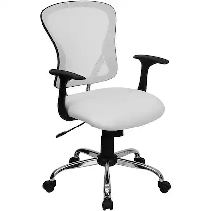 Front. Alamont Home - Alfred Contemporary Mesh Swivel Office Chair - White.