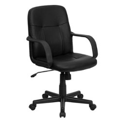 Flash Furniture - Paulson Contemporary Vinyl Executive Swivel Office Chair - Black - Front_Zoom