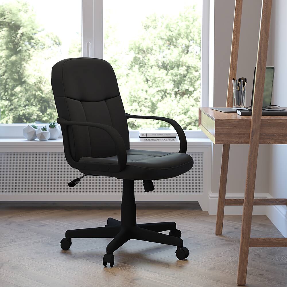 Alt View 12. Alamont Home - Paulson Contemporary Vinyl Executive Swivel Office Chair - Black.