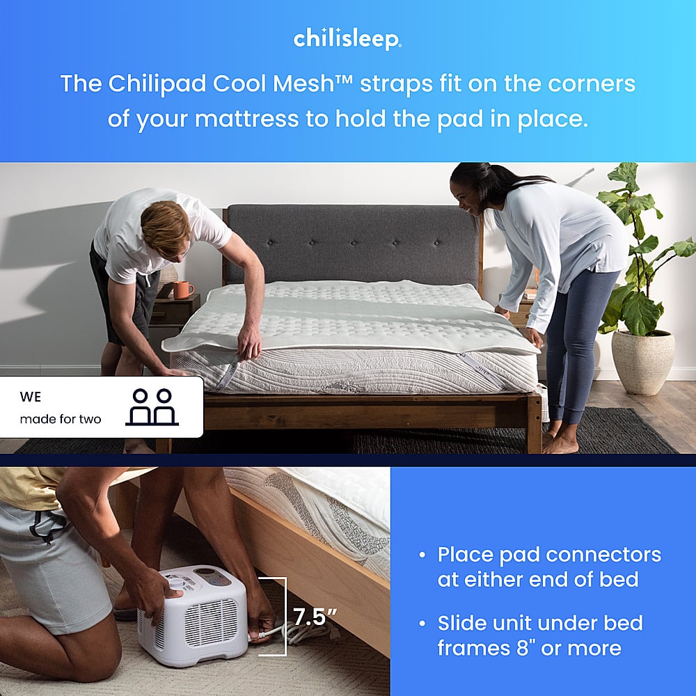 Alt View 26. ChiliSleep - Cube Cooling & Heating Mattress Pad - King + Cleaning Solution - White.