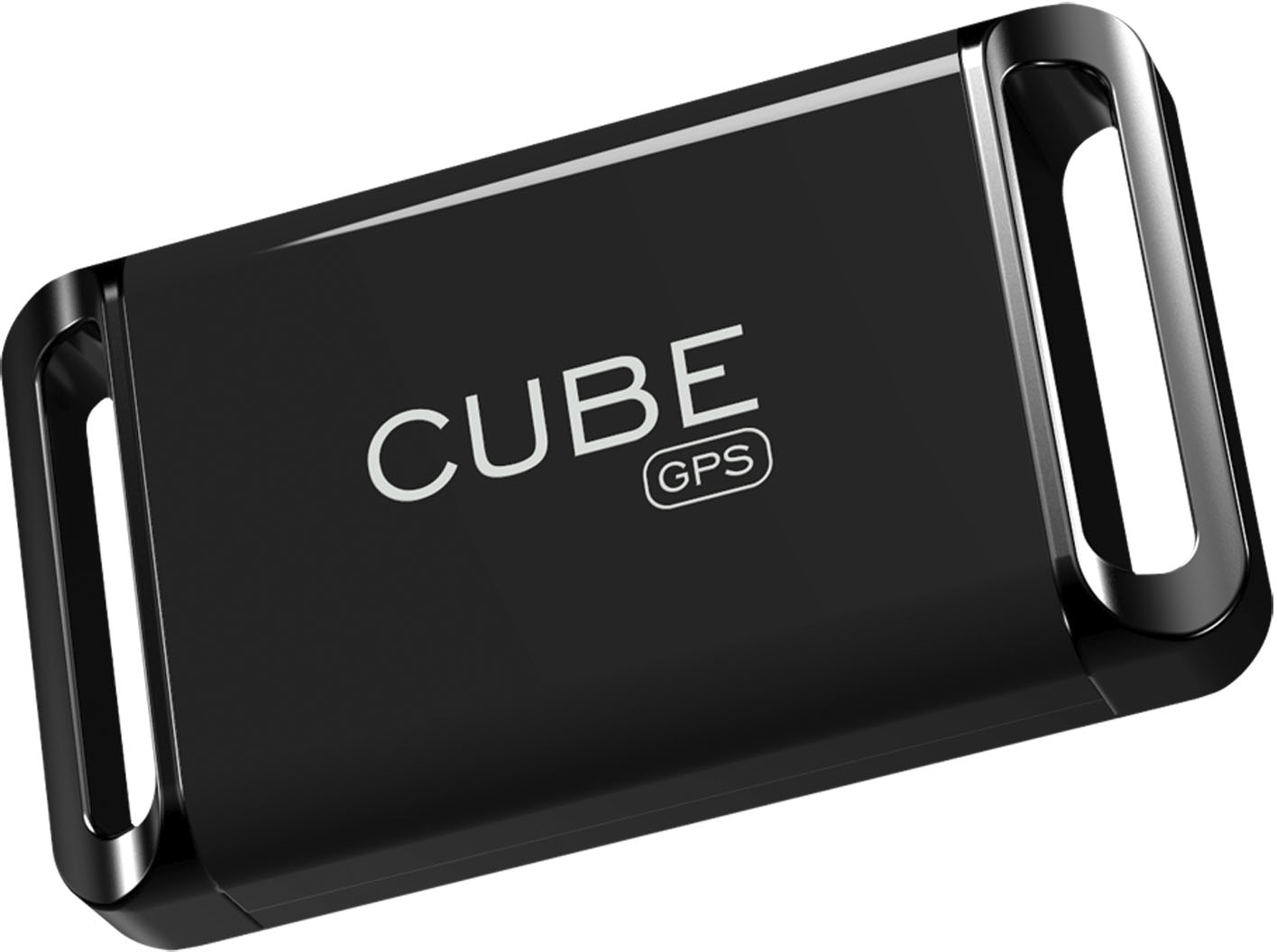 Left View: Cube - GPS Asset Tracker with magnetic base and one year rechargeable battery - Black