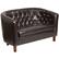 Front. Alamont Home - Hercules Colindale Traditional 2-seat Leather/Faux Leather Reception Loveseat - Brown.