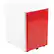 Front. Alamont Home - Warner Modern Steel 3-Drawer Filing Cabinet - White and Red.
