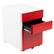 Alt View 15. Alamont Home - Warner Modern Steel 3-Drawer Filing Cabinet - White and Red.