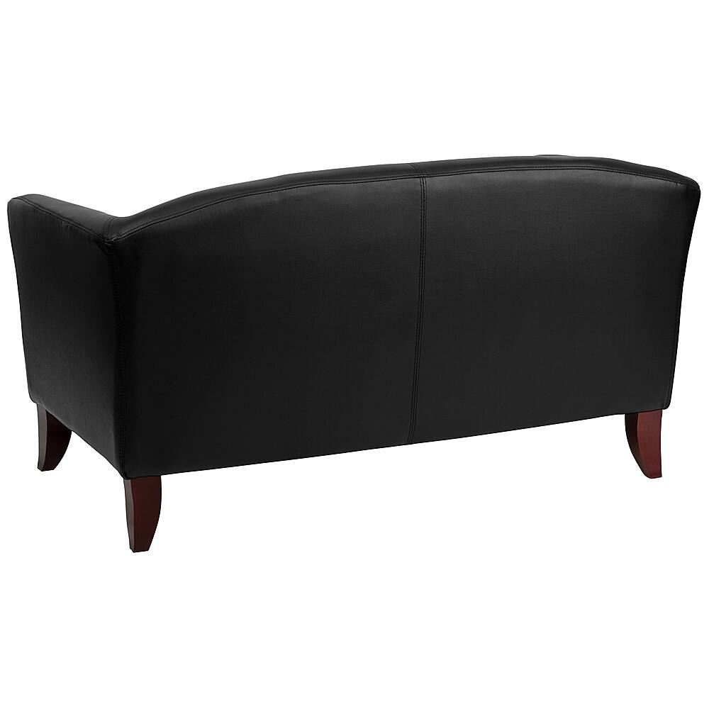 Alt View 3. Alamont Home - Hercules Imperial Contemporary 2-seat Leather/Faux Leather Reception Loveseat - Black.