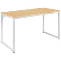 Alamont Home - Tiverton Collection Rectangle Industrial Laminate  Office Desk - Maple Top/White Frame - Front_Zoom