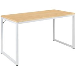 Flash Furniture - Tiverton Collection Rectangle Industrial Laminate  Office Desk - Maple Top/White Frame - Front_Zoom