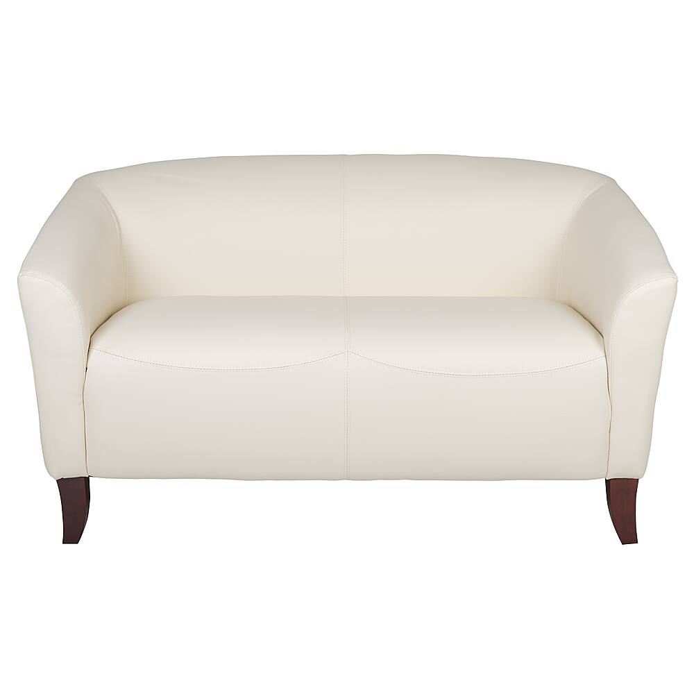 Alt View 1. Alamont Home - Hercules Imperial Contemporary 2-seat Leather/Faux Leather Reception Loveseat - Ivory.