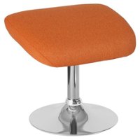 Flash Furniture - Egg Rectangle Contemporary Fabric Ottoman - Orange Fabric - Front_Zoom