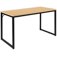 Alamont Home - Tiverton Collection Rectangle Industrial Laminate  Office Desk - Maple Top/Black Frame - Front_Zoom
