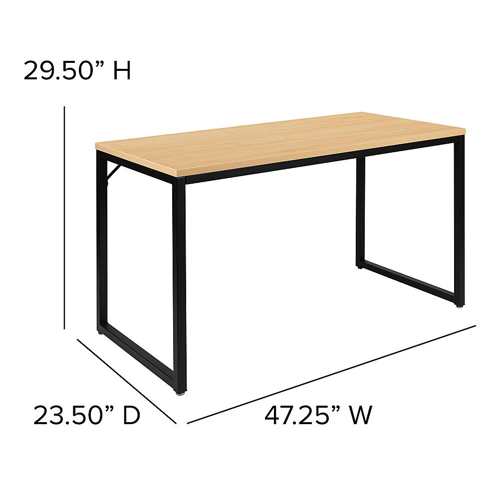 Alt View 13. Alamont Home - Tiverton Collection Rectangle Industrial Laminate Office Desk - Maple Top/Black Frame.