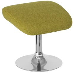 Flash Furniture - Egg Rectangle Contemporary Fabric Ottoman - Green Fabric - Front_Zoom