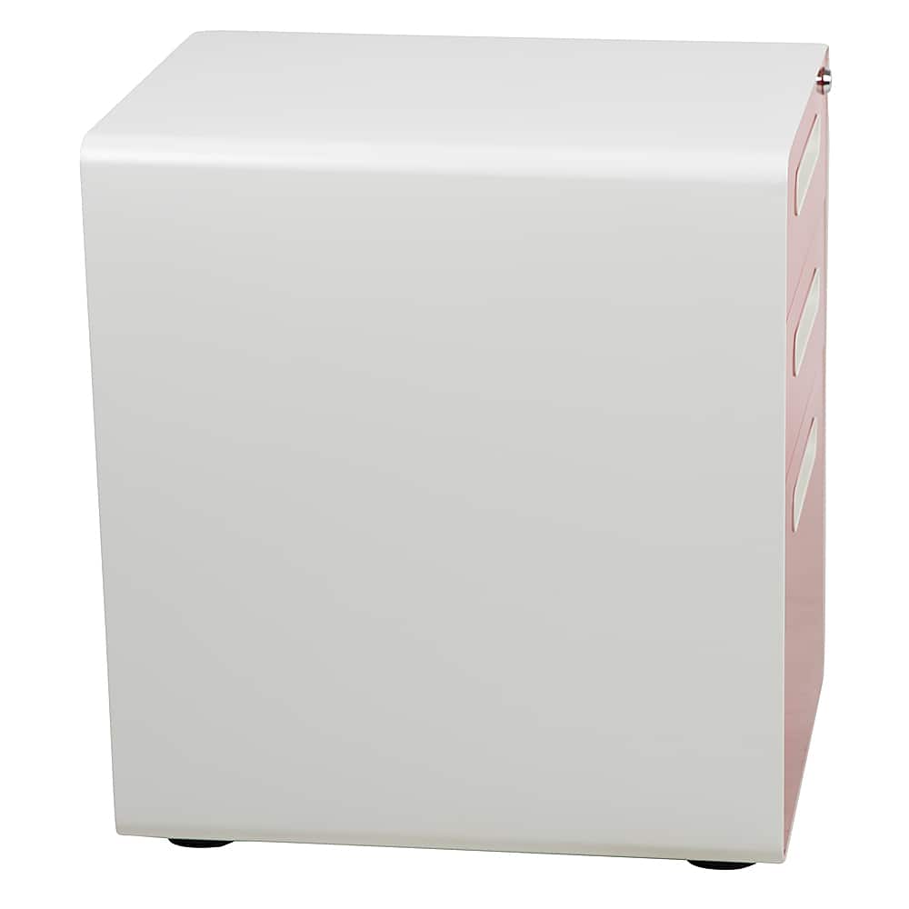 Alt View 16. Alamont Home - Wren Modern Steel 3-Drawer Filing Cabinet - White and Red.