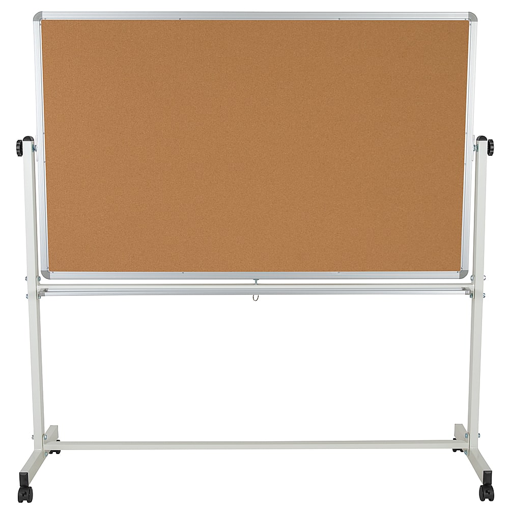 Flash Furniture – Hercules Reversible Mobile Cork/Marker Board – Natural/White Sansujyuku sansujyuku.com