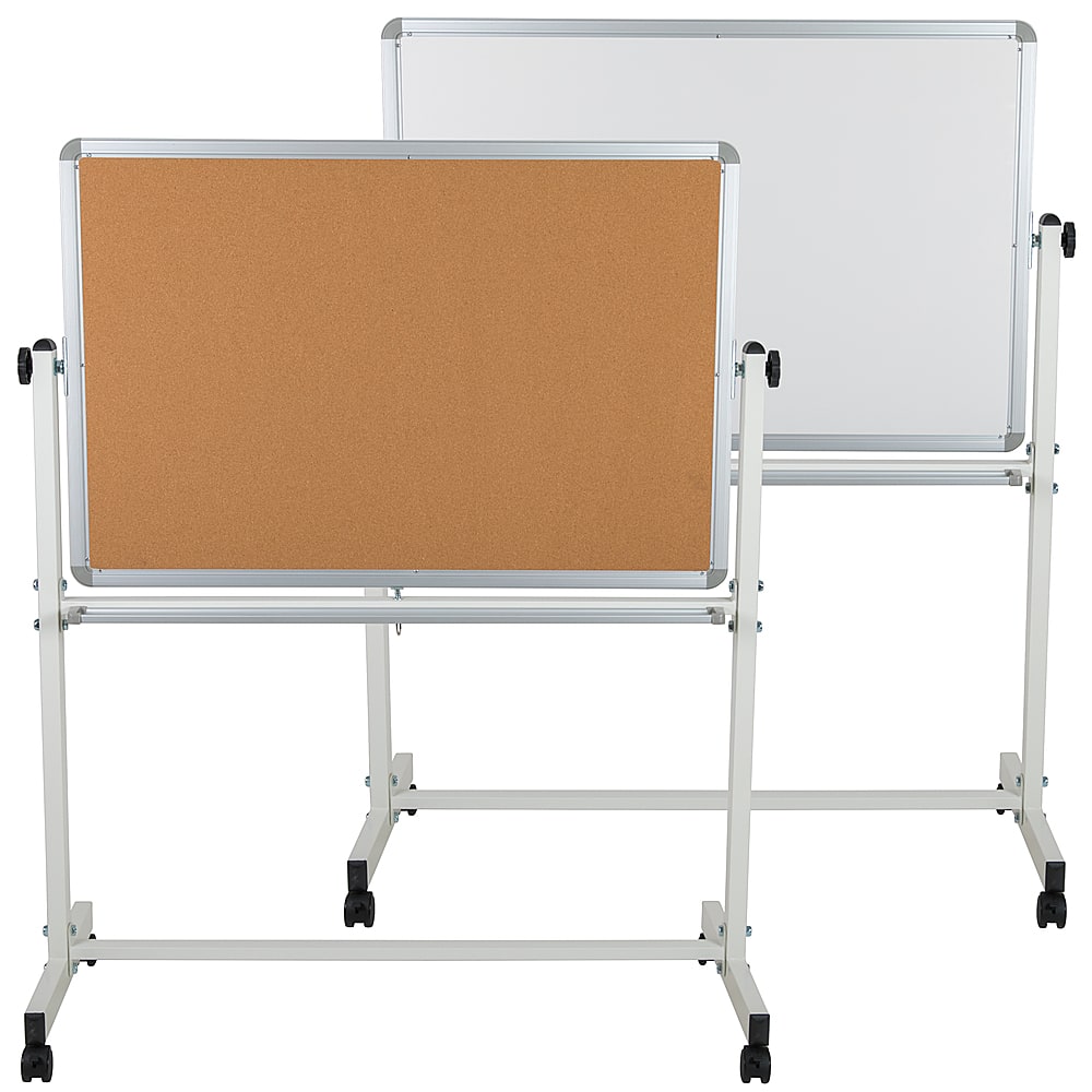 Alamont Home - Hercules Reversible Mobile Cork/Marker Board - Natural/White - Front_Zoom