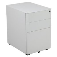 Flash Furniture - Warner Modern Steel 3-Drawer Filing Cabinet - White - Front_Zoom
