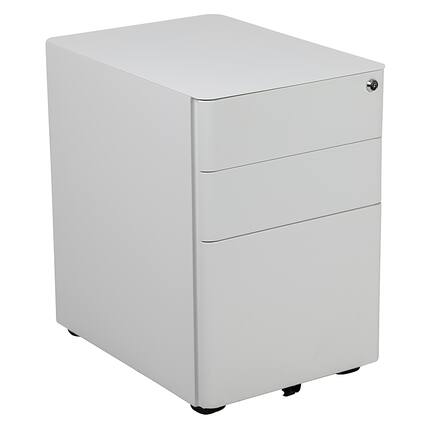 Front. Alamont Home - Warner Modern Steel 3-Drawer Filing Cabinet - White.