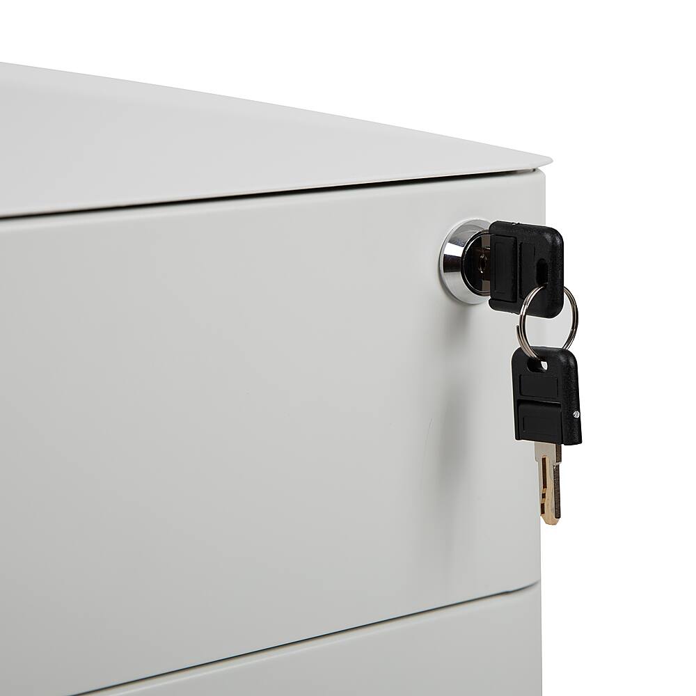Alt View 19. Alamont Home - Warner Modern Steel 3-Drawer Filing Cabinet - White.