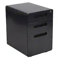 Alamont Home - Wren Modern Steel 3-Drawer Filing Cabinet - Black - Front_Zoom