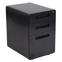 Flash Furniture - Wren Modern Steel 3-Drawer Filing Cabinet - Black - Front_Zoom