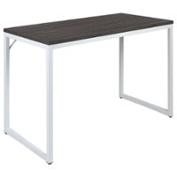 Alamont Home - Kimberly Rectangle Industrial Laminate  Office Desk - Rustic Gray Top/White Frame - Front_Zoom