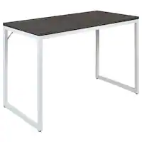 Alamont Home - Kimberly Rectangle Industrial Laminate Office Desk - Rustic Gray Top/White Frame - Front_Zoom
